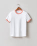 Women's Ringer Tee - White/ Pink Mauve